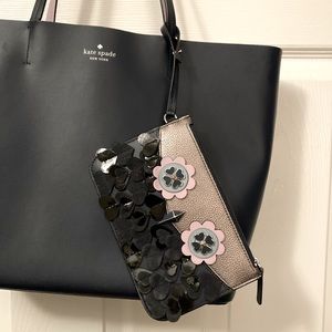 Kate Spade Midnight Blue Tote Bag with owl pouch